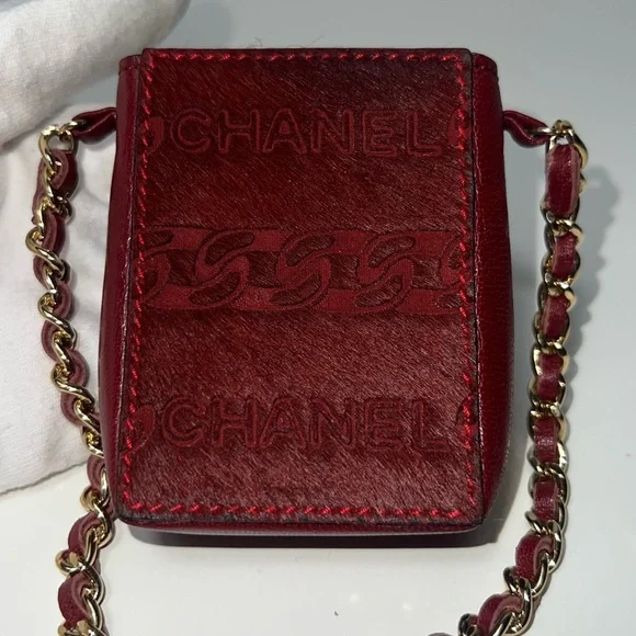 Chanel CC Logo Pony Hair Crossbody Cigarette Holder Case Bag Purse - Picture 4 of 13